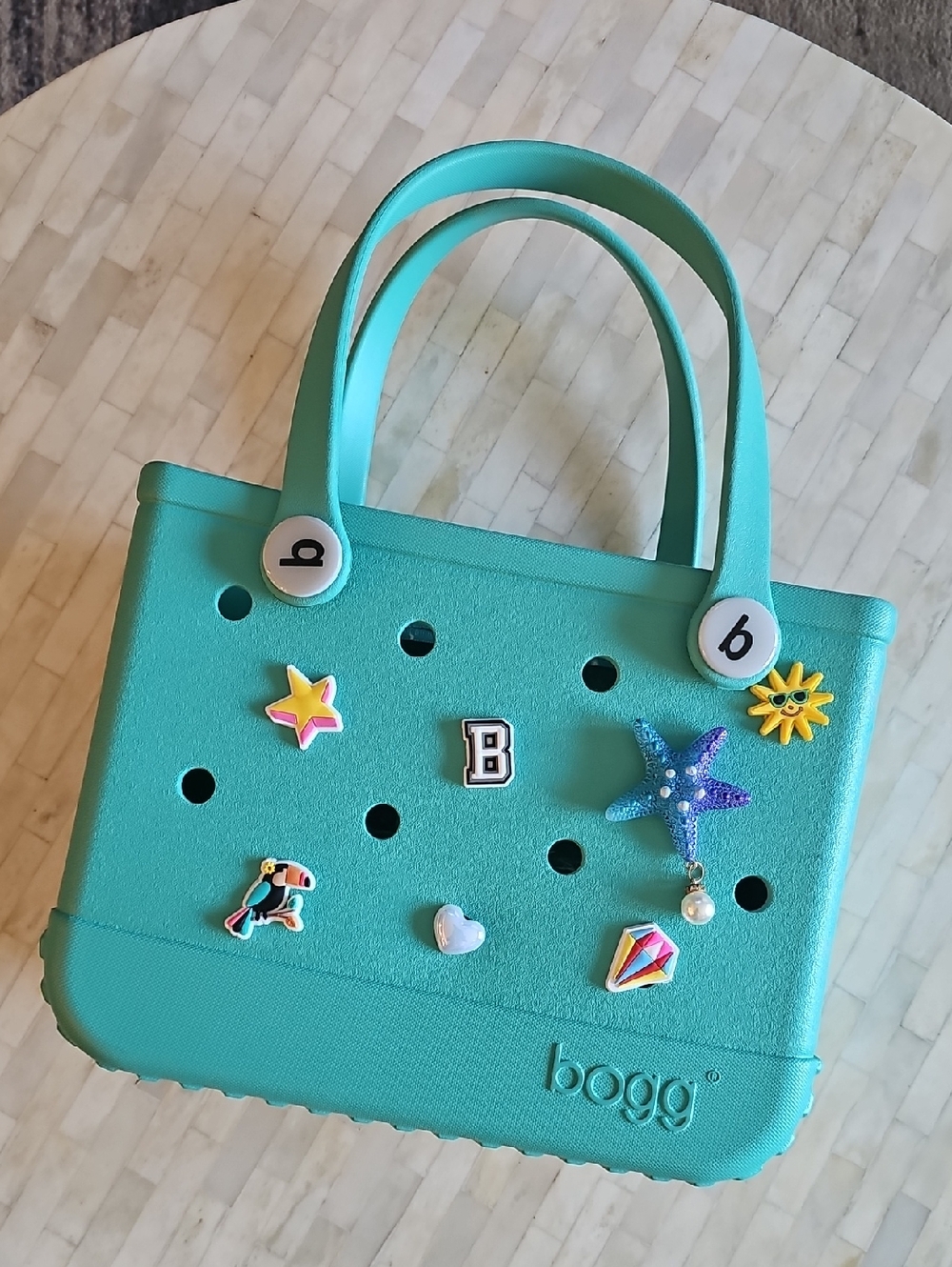 BOGG BAG Bitty Teal Mini Tote with Jibbitz Charms
